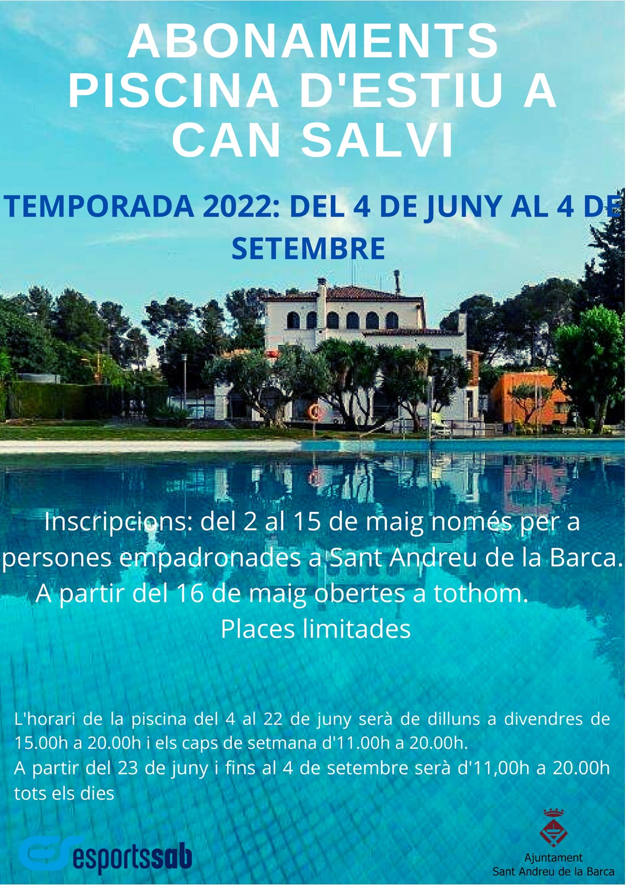 Abonaments de piscina d'estiu a Can Salvi